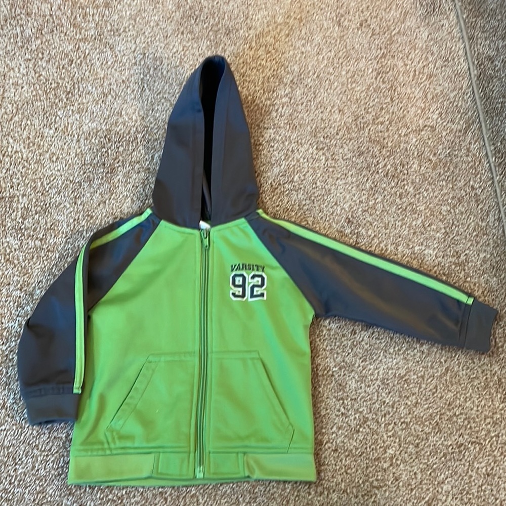 Toddlers athletic works hooded jacket with zipper 18 months